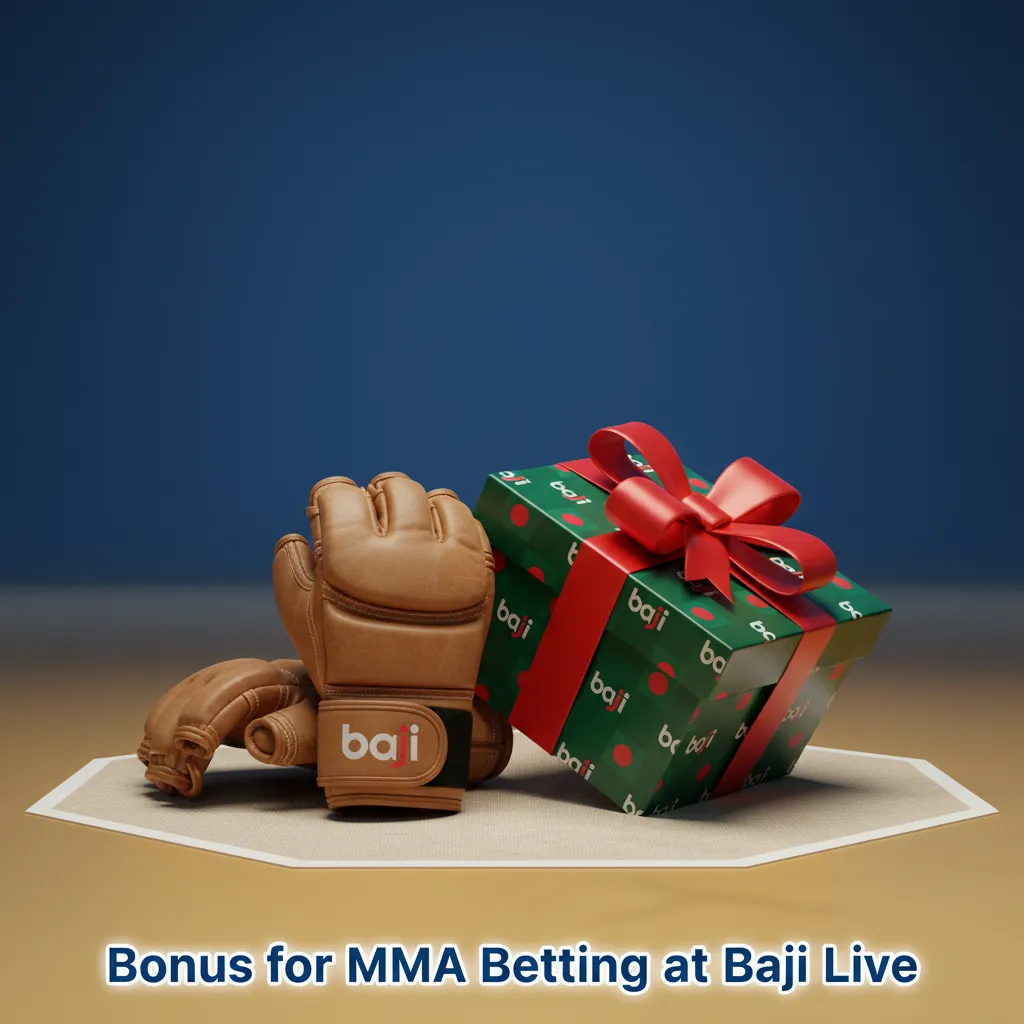 Baji Live MMA betting welcome bonus banner offering matched deposit in BDT for new users.