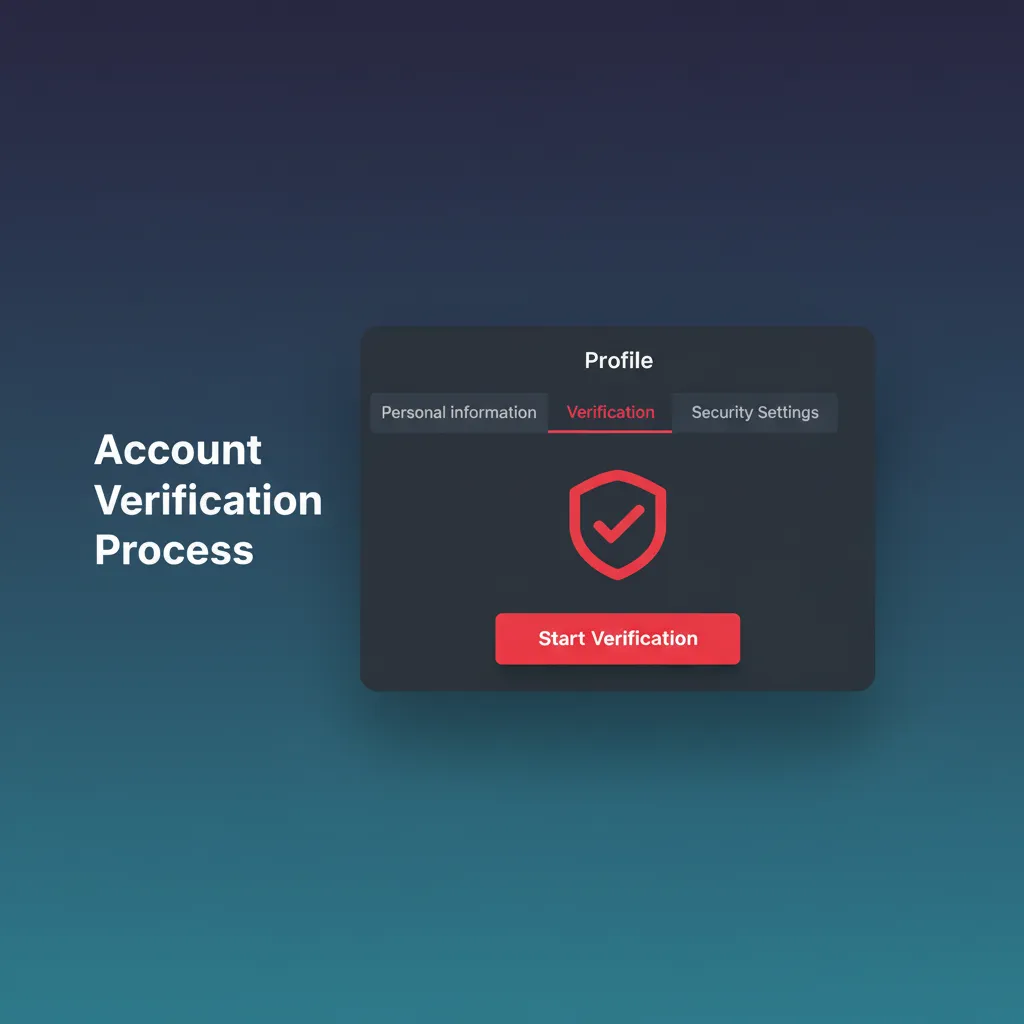 Checklist showing account verification: fill profile, verify phone/email, upload ID, address proof, await approval.