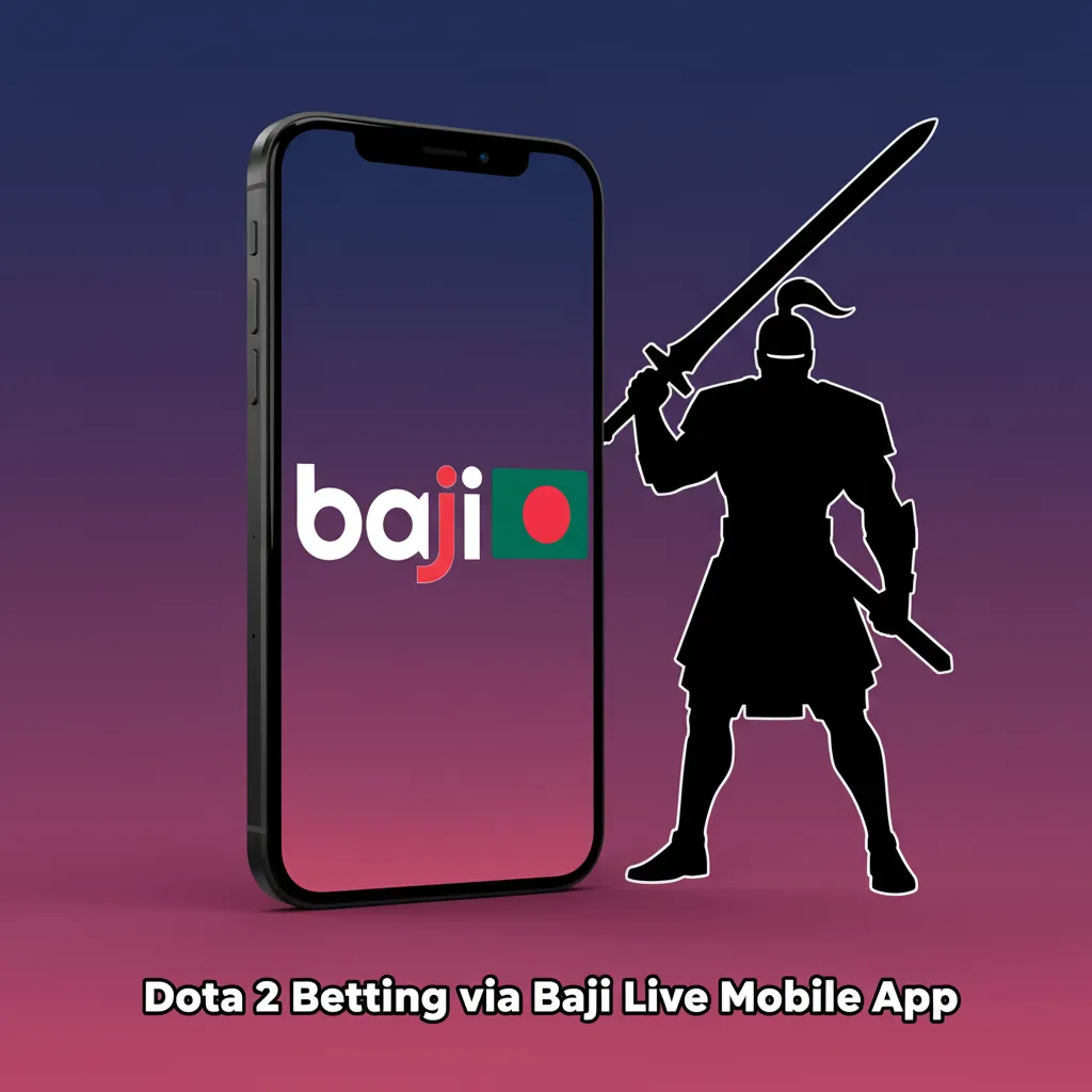 Baji Live app showing Dota 2 markets with live odds and one-tap betting, plus deposit options for Bangladesh users.