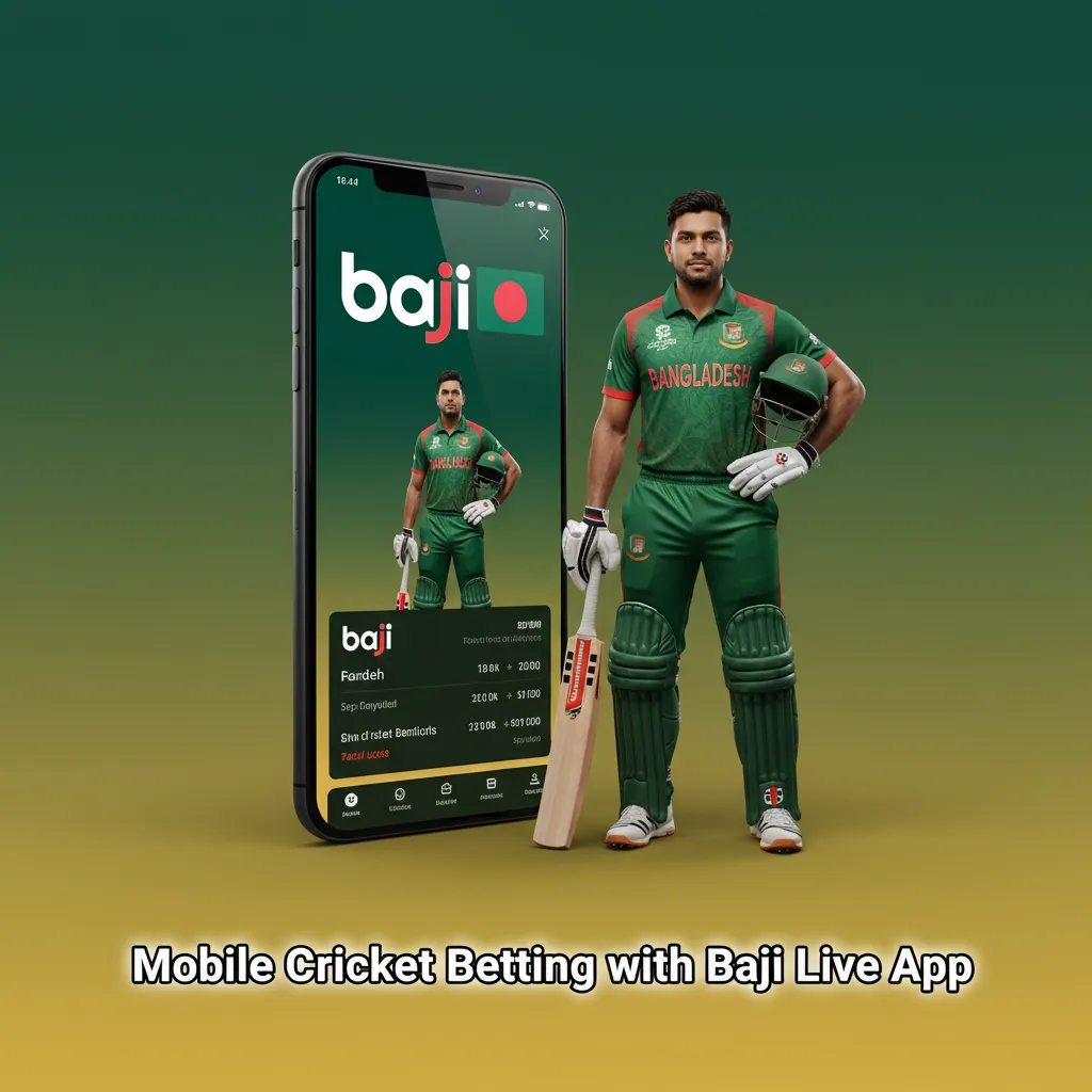 Mobile screens show Baji Live cricket betting app with real-time odds, match scores, markets, and Android APK/iOS PWA setup